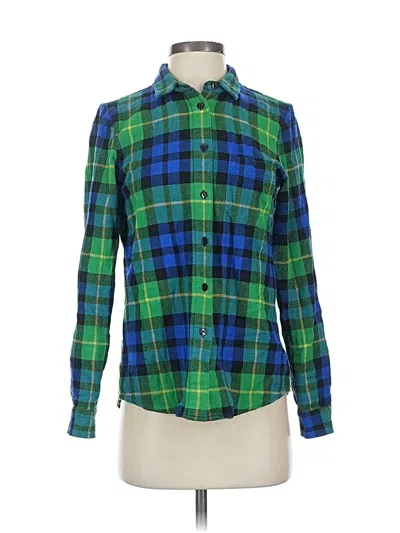 Pre-owned Madewell Long Sleeve Button Down Shirt In Green