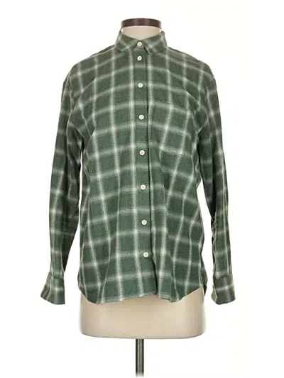 Pre-owned Madewell Long Sleeve Button Down Shirt In Green