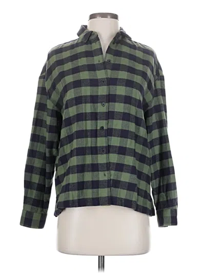 Pre-owned Madewell Long Sleeve Button Down Shirt In Green