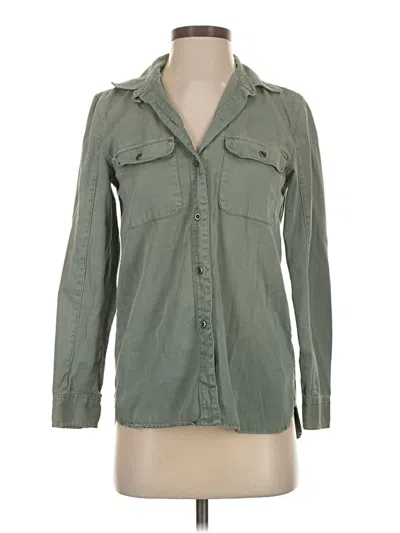 Pre-owned Madewell Long Sleeve Button Down Shirt In Green