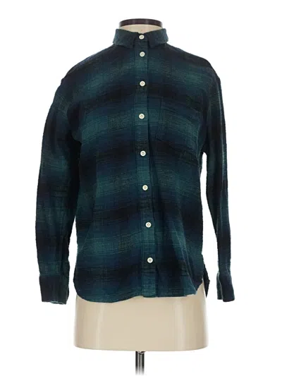 Pre-owned Madewell Long Sleeve Button Down Shirt In Green