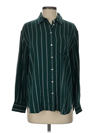 Pre-owned Madewell Long Sleeve Button Down Shirt In Green