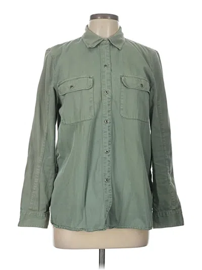 Pre-owned Madewell Long Sleeve Button Down Shirt In Green