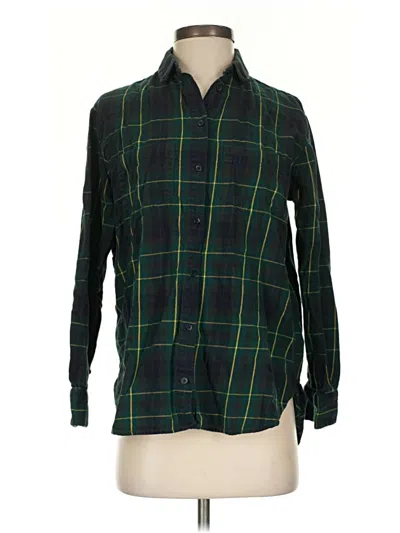 Pre-owned Madewell Long Sleeve Button Down Shirt In Green