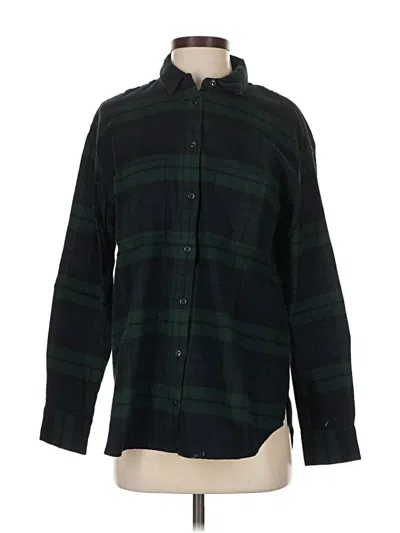 Pre-owned Madewell Long Sleeve Button Down Shirt In Green