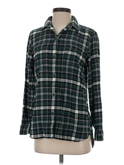 Pre-owned Madewell Long Sleeve Button Down Shirt In Green