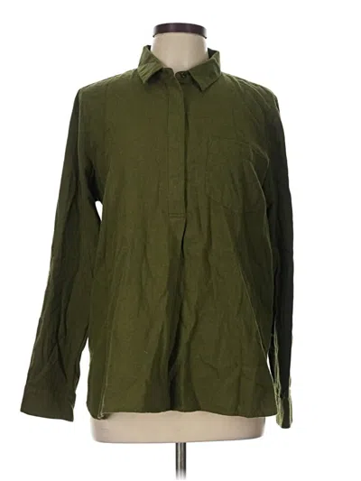 Pre-owned Madewell Long Sleeve Button Down Shirt In Green