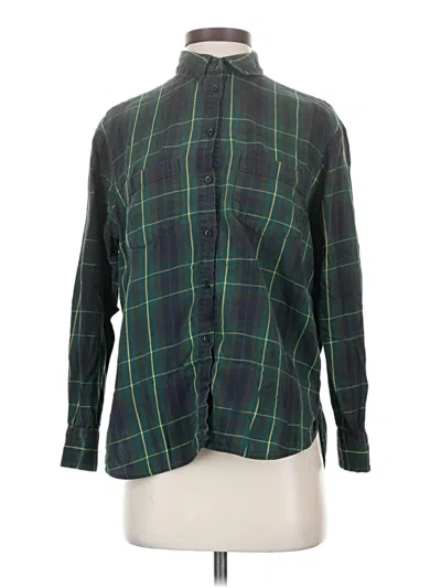 Pre-owned Madewell Long Sleeve Button Down Shirt In Green