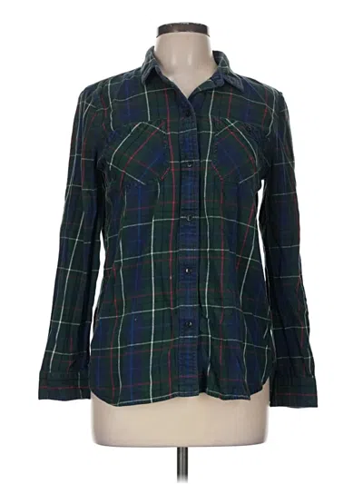 Pre-owned Madewell Long Sleeve Button Down Shirt In Green