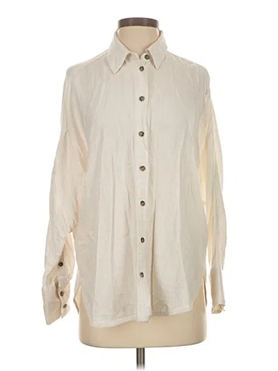 Pre-owned Madewell Long Sleeve Button Down Shirt In Ivory