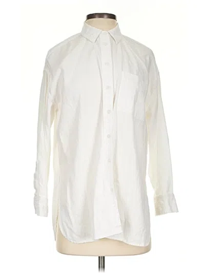 Pre-owned Madewell Long Sleeve Button Down Shirt In Ivory