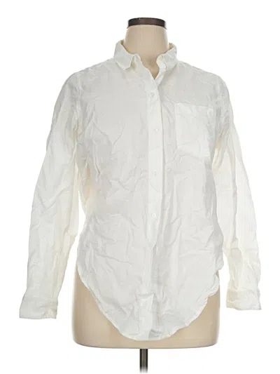 Pre-owned Madewell Long Sleeve Button Down Shirt In Ivory
