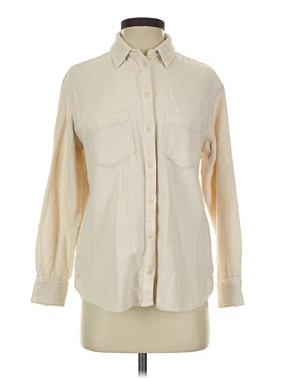 Pre-owned Madewell Long Sleeve Button Down Shirt In Ivory