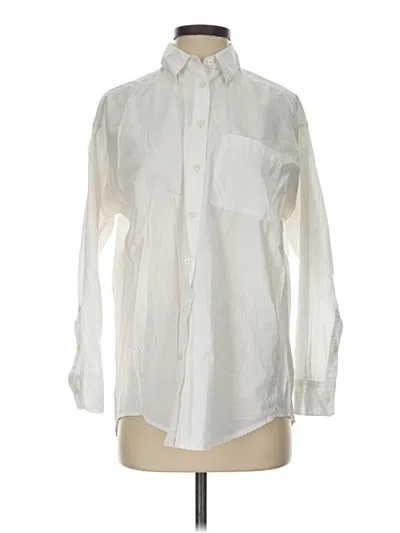 Pre-owned Madewell Long Sleeve Button Down Shirt In Ivory