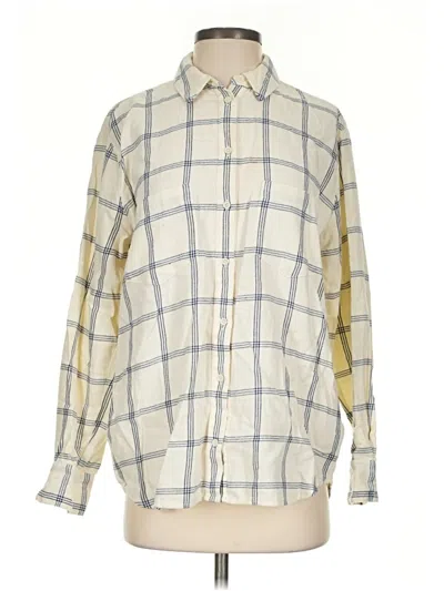 Pre-owned Madewell Long Sleeve Button Down Shirt In Ivory