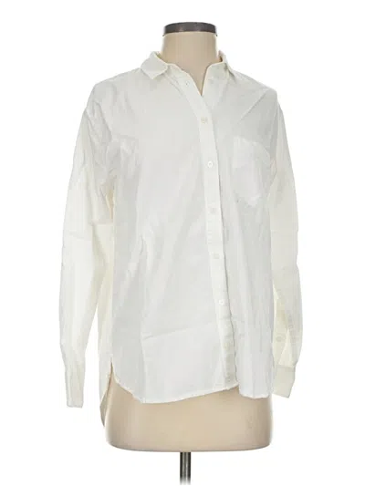 Pre-owned Madewell Long Sleeve Button Down Shirt In Ivory