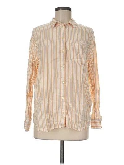 Pre-owned Madewell Long Sleeve Button Down Shirt In Ivory