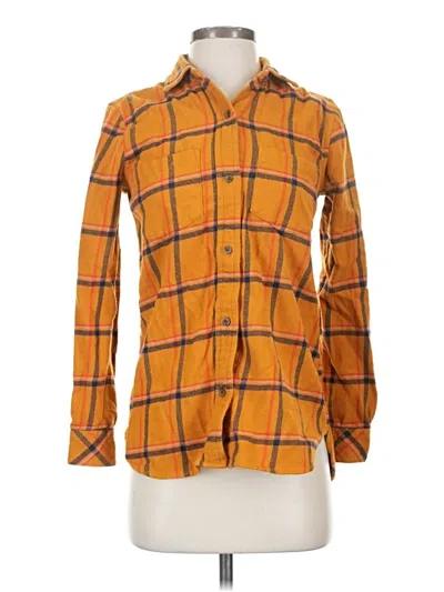 Pre-owned Madewell Long Sleeve Button Down Shirt In Orange