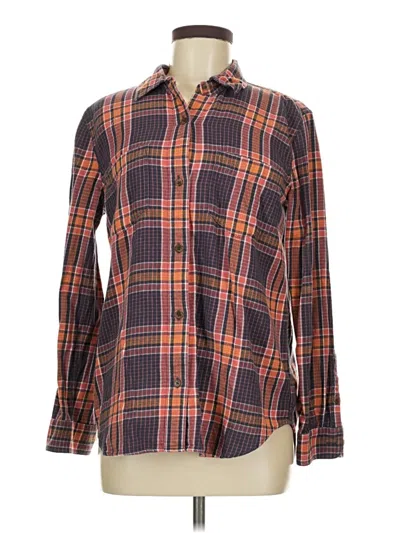 Pre-owned Madewell Long Sleeve Button Down Shirt In Orange