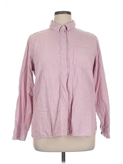 Pre-owned Madewell Long Sleeve Button Down Shirt In Pink