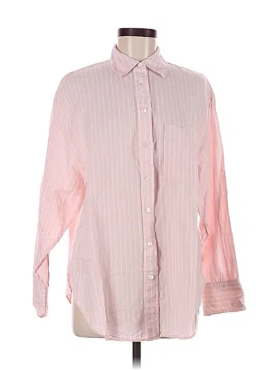 Pre-owned Madewell Long Sleeve Button Down Shirt In Pink