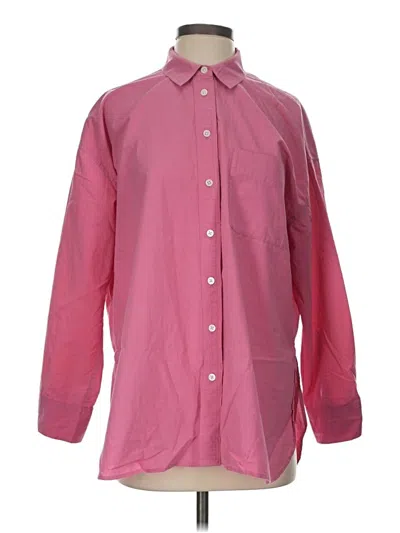 Pre-owned Madewell Long Sleeve Button Down Shirt In Pink