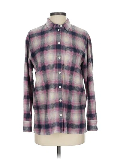 Pre-owned Madewell Long Sleeve Button Down Shirt In Purple