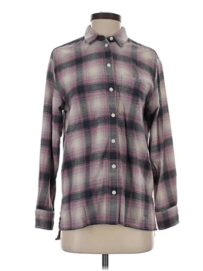Pre-owned Madewell Long Sleeve Button Down Shirt In Purple
