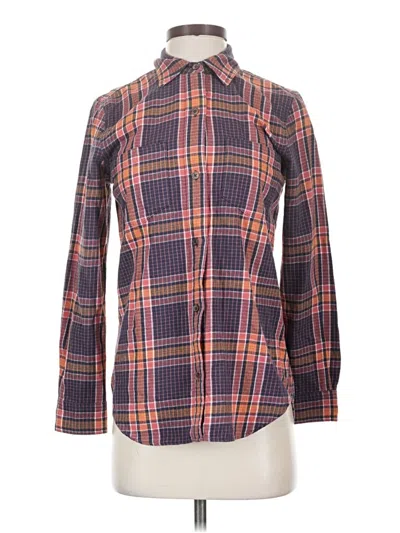 Pre-owned Madewell Long Sleeve Button Down Shirt In Purple