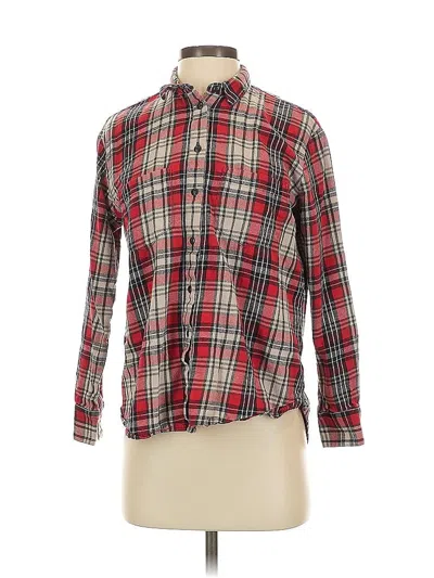 Pre-owned Madewell Long Sleeve Button Down Shirt In Red