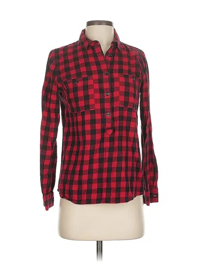 Pre-owned Madewell Long Sleeve Button Down Shirt In Red
