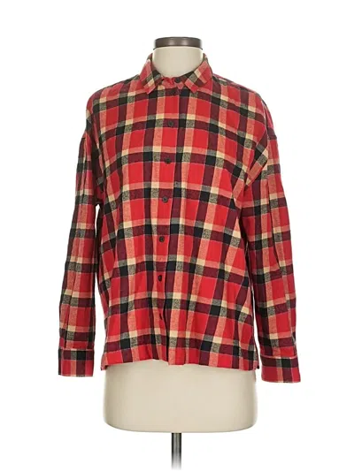 Pre-owned Madewell Long Sleeve Button Down Shirt In Red