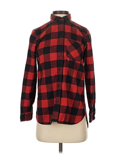 Pre-owned Madewell Long Sleeve Button Down Shirt In Red
