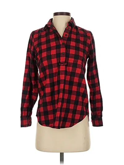Pre-owned Madewell Long Sleeve Button Down Shirt In Red