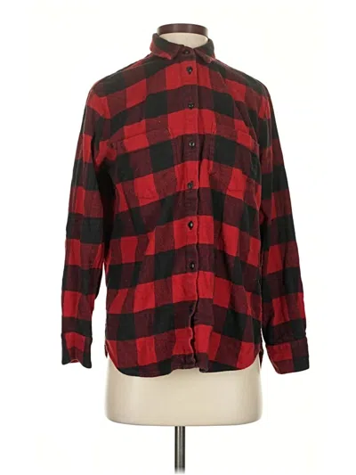 Pre-owned Madewell Long Sleeve Button Down Shirt In Red