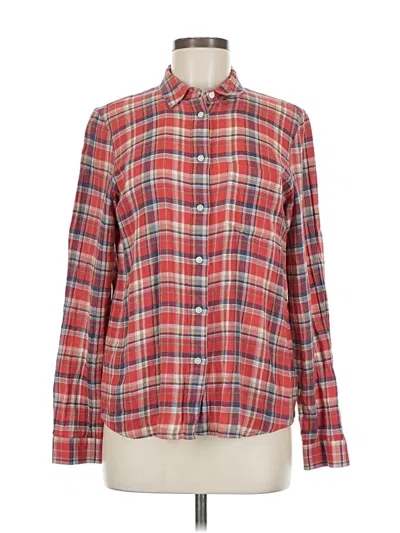 Pre-owned Madewell Long Sleeve Button Down Shirt In Red