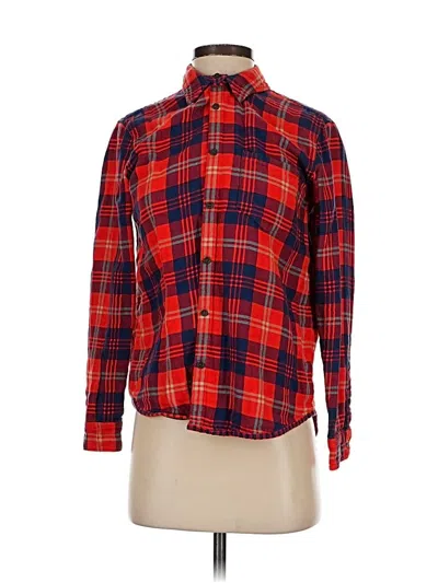 Pre-owned Madewell Long Sleeve Button Down Shirt In Red