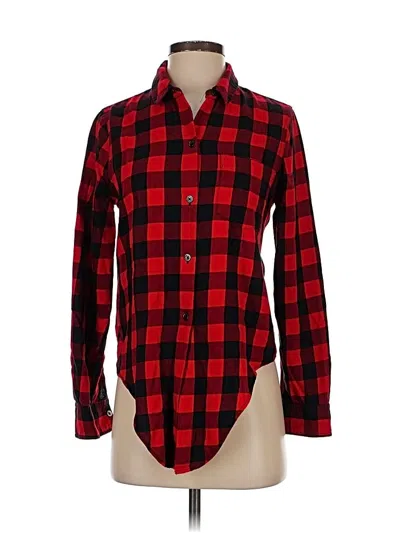 Pre-owned Madewell Long Sleeve Button Down Shirt In Red