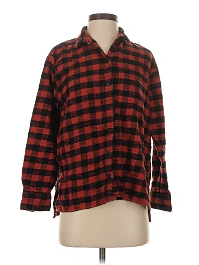 Pre-owned Madewell Long Sleeve Button Down Shirt In Red