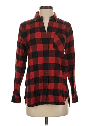 Pre-owned Madewell Long Sleeve Button Down Shirt In Red