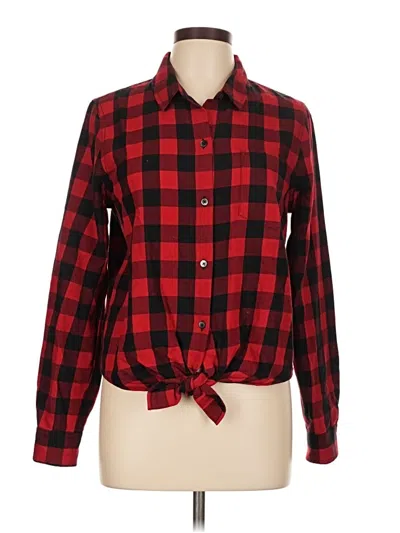 Pre-owned Madewell Long Sleeve Button Down Shirt In Red