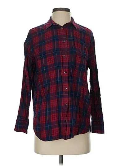 Pre-owned Madewell Long Sleeve Button Down Shirt In Red