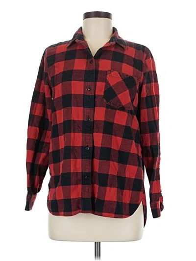 Pre-owned Madewell Long Sleeve Button Down Shirt In Red