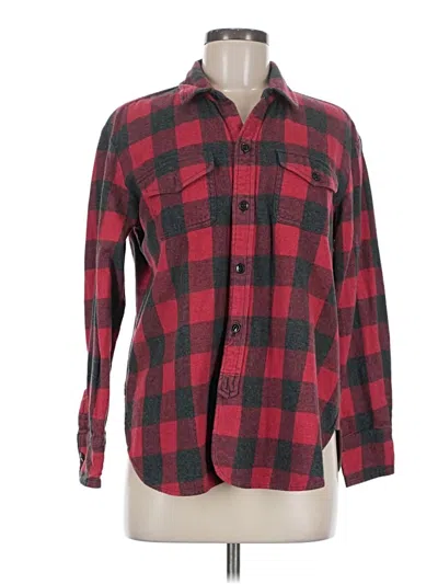 Pre-owned Madewell Long Sleeve Button Down Shirt In Red