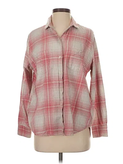 Pre-owned Madewell Long Sleeve Button Down Shirt In Red