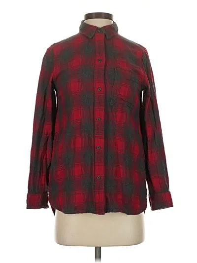 Pre-owned Madewell Long Sleeve Button Down Shirt In Red