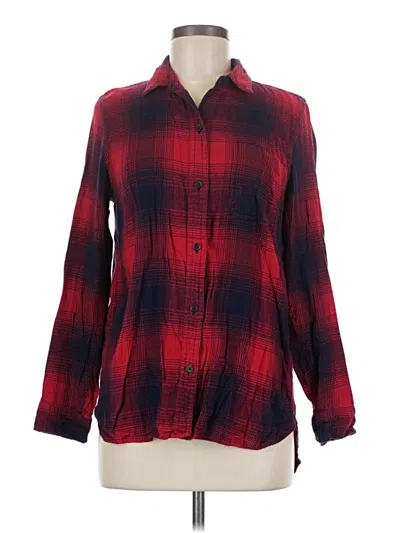 Pre-owned Madewell Long Sleeve Button Down Shirt In Red