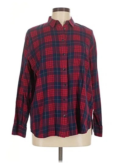 Pre-owned Madewell Long Sleeve Button Down Shirt In Red