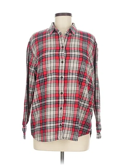 Pre-owned Madewell Long Sleeve Button Down Shirt In Red