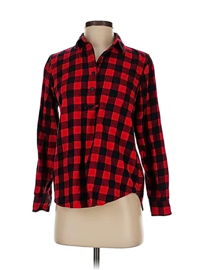 Pre-owned Madewell Long Sleeve Button Down Shirt In Red